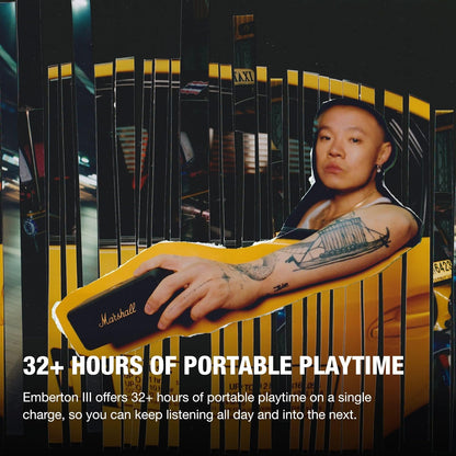 Marshall Emberton II Portable Bluetooth Speakers - Water Resistant Wireless Speakers Portable Speaker 32+ Hour of Playtime