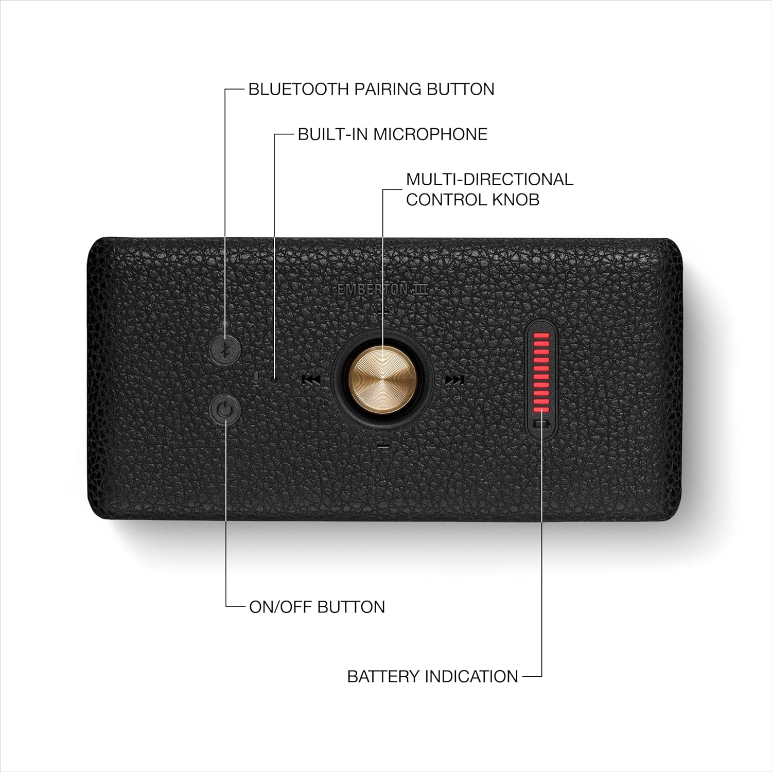 Marshall Emberton II Portable Bluetooth Speakers - Water Resistant Wireless Speakers Portable Speaker 32+ Hour of Playtime