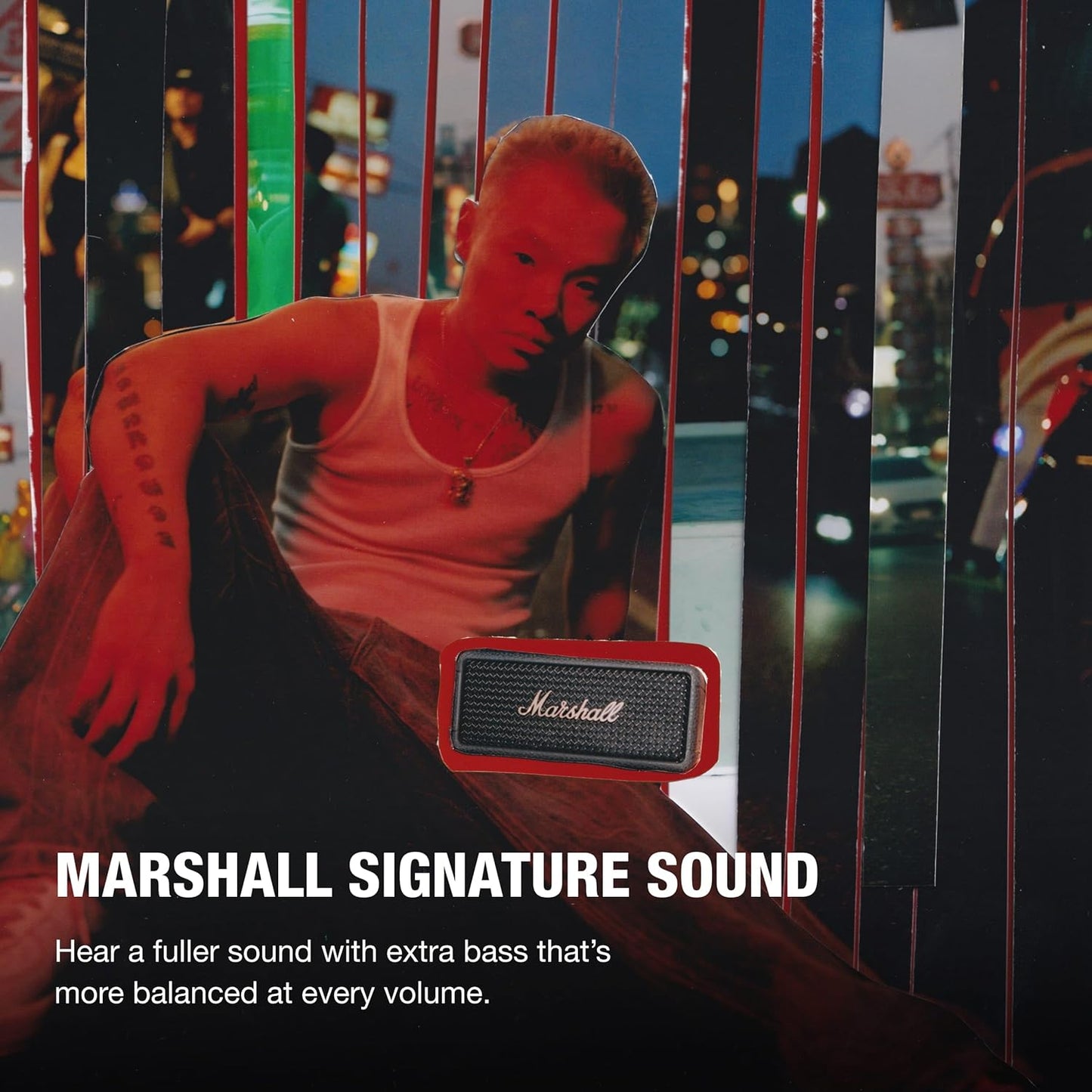 Marshall Emberton II Portable Bluetooth Speakers - Water Resistant Wireless Speakers Portable Speaker 32+ Hour of Playtime